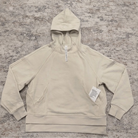 lululemon athletica Tops - Lululemon Scuba Oversized Side-Slit Hoodie – Bone – M/L – NWT